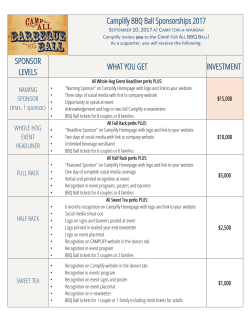 Camplify BBQ Ball Sponsorships 2017 SPONSOR LEVELS WHAT