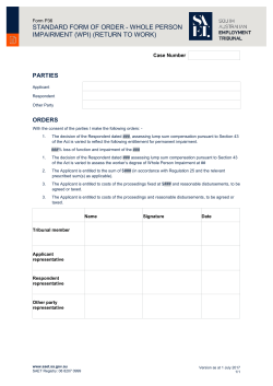 Standard form of Order - The South Australian Employment Tribunal