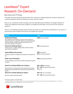 LexisNexis&reg; Expert Research On