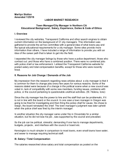 Town Manager Comparisons - Kensington Police Protection and