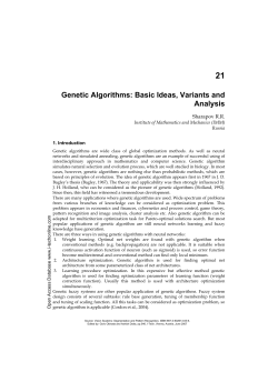 Genetic Algorithms: Basic Ideas, Variants and Analysis