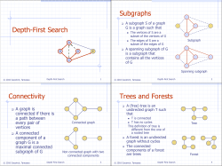 Depth-First Search Subgraphs Connectivity Trees and Forests