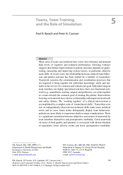 Teams, Team Training, and the Role of Simulation