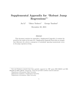 Supplemental Appendix for &ldquo;Robust Jump