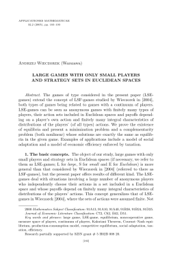 Andrzej Wieczorek (Warszawa) LARGE GAMES WITH ONLY