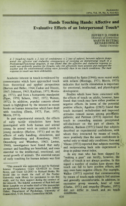 Hands Touching Hands: Affective and Evaluative