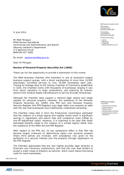 Submission on Personal Property Securities Act Review June 2014