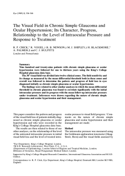 The Visual Field in Chronic Simple Glaucoma and Ocular
