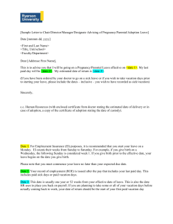 template letter for indicating pregnancy/parental leave (DOC)