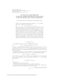 ON THE LONG TIME BEHAVIOR OF SECOND ORDER