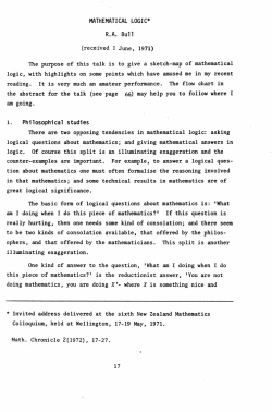 MATHEMATICAL LOGIC* RA Bull