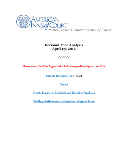 Decision Tree Analysis April 15, 2014