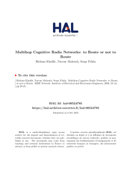 Multihop Cognitive Radio Networks: to Route or not to - HAL