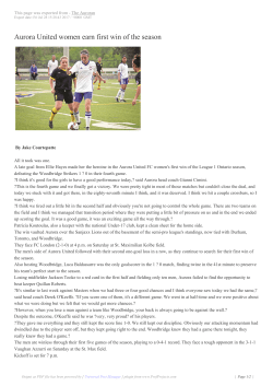 Aurora United women earn first win of the season