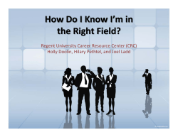 How Do I Know I`m in the Right Field?