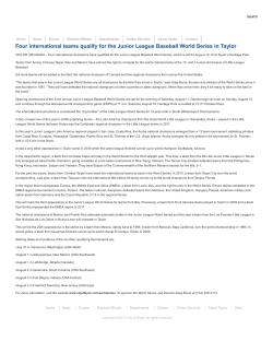 Four international teams qualify for the Junior League Baseball