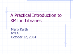 A Practical Introduction to XML in Libraries