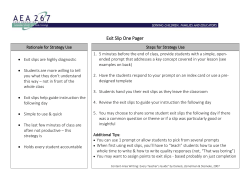 Admit-Exit Slips one-pager