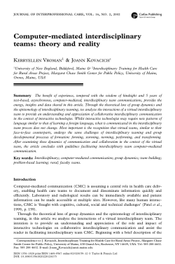 Computer-mediated interdisciplinary teams: theory and reality