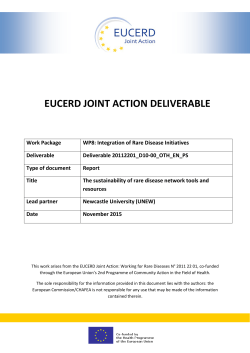 EUCERD JOINT ACTION DELIVERABLE