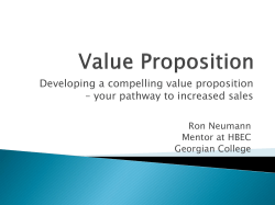 Developing a compelling value proposition