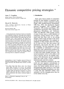 Dynamic competitive pricing strategies