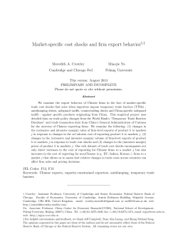 Market-specific cost shocks and firm export behavior