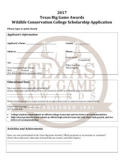2017 TBGA Scholarship Application