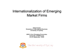 Internationalization of Emerging Market Firms