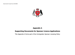 Appendix A Supporting Documents for Sponsor Licence Applications