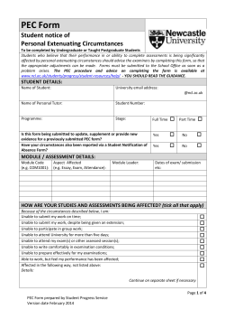 This page is for office use only PEC Form Student notice of Personal