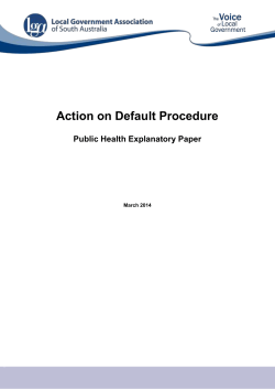 Action on Default Procedure - Local Government Association of
