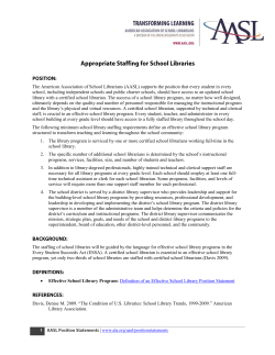 Appropriate Staffing for School Libraries