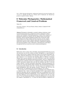 8 Molecular Phylogenetics: Mathematical Framework and Unsolved
