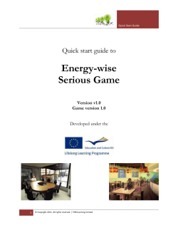 Energy-wise Serious Game overview - Energy Wise E
