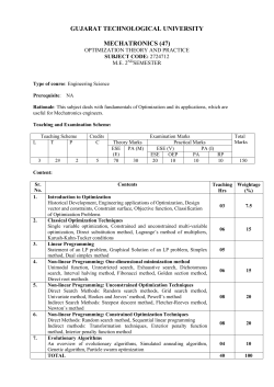 Optimization Theory and Practice - GH Patel College of Engineering