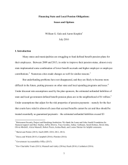 Financing State and Local Pension Obligations