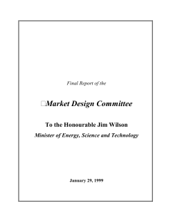 Market Design Committee - Independent Electricity System Operator