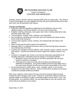 Coach/Manager Code of Conduct
