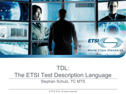 TDL Overview - ETSI docbox