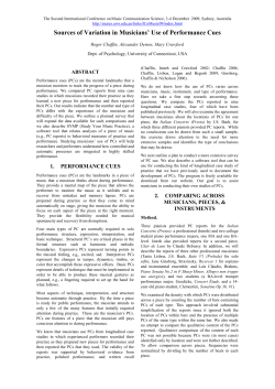 Sources of variation in musicians` use of performance