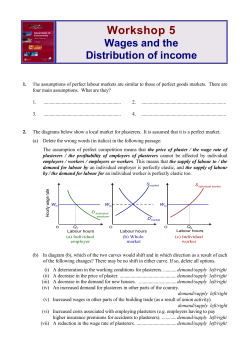 1. The assumptions of perfect labour markets are similar to those of