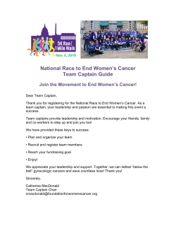 Team Captain Guide - Foundation for Women`s Cancer