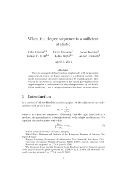 When the degree sequence is a sufficient statistic