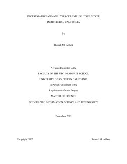 INVESTIGATION AND ANALYSIS OF LAND USE / TREE COVER IN
