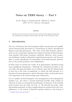 Notes on TERS theory &mdash; Part I - AIST-NT