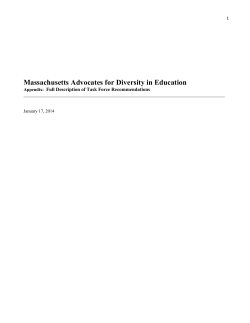 Massachusetts Advocates for Diversity in Education Appendix: Full
