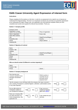 Edith Cowan University Agent Expression of interest form