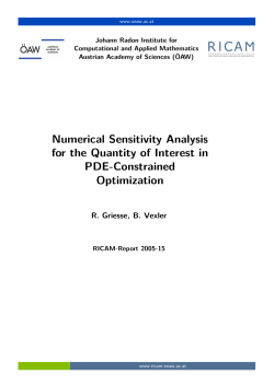 Numerical Sensitivity Analysis for the Quantity of Interest in
