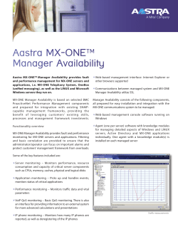 Aastra MX‑ONETM Manager Availability